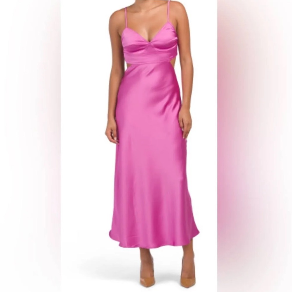 NWT HOUSE OF HARLOW 1960 Satin Cut Out Maxi Dress SMALL